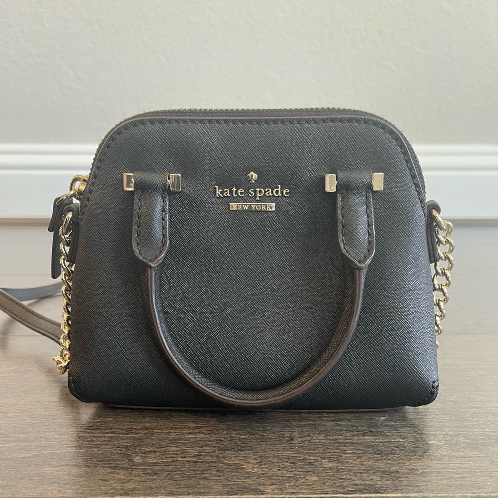 Kate Spade mini bag, black leather, used only 1-2 times, kept in dust bag